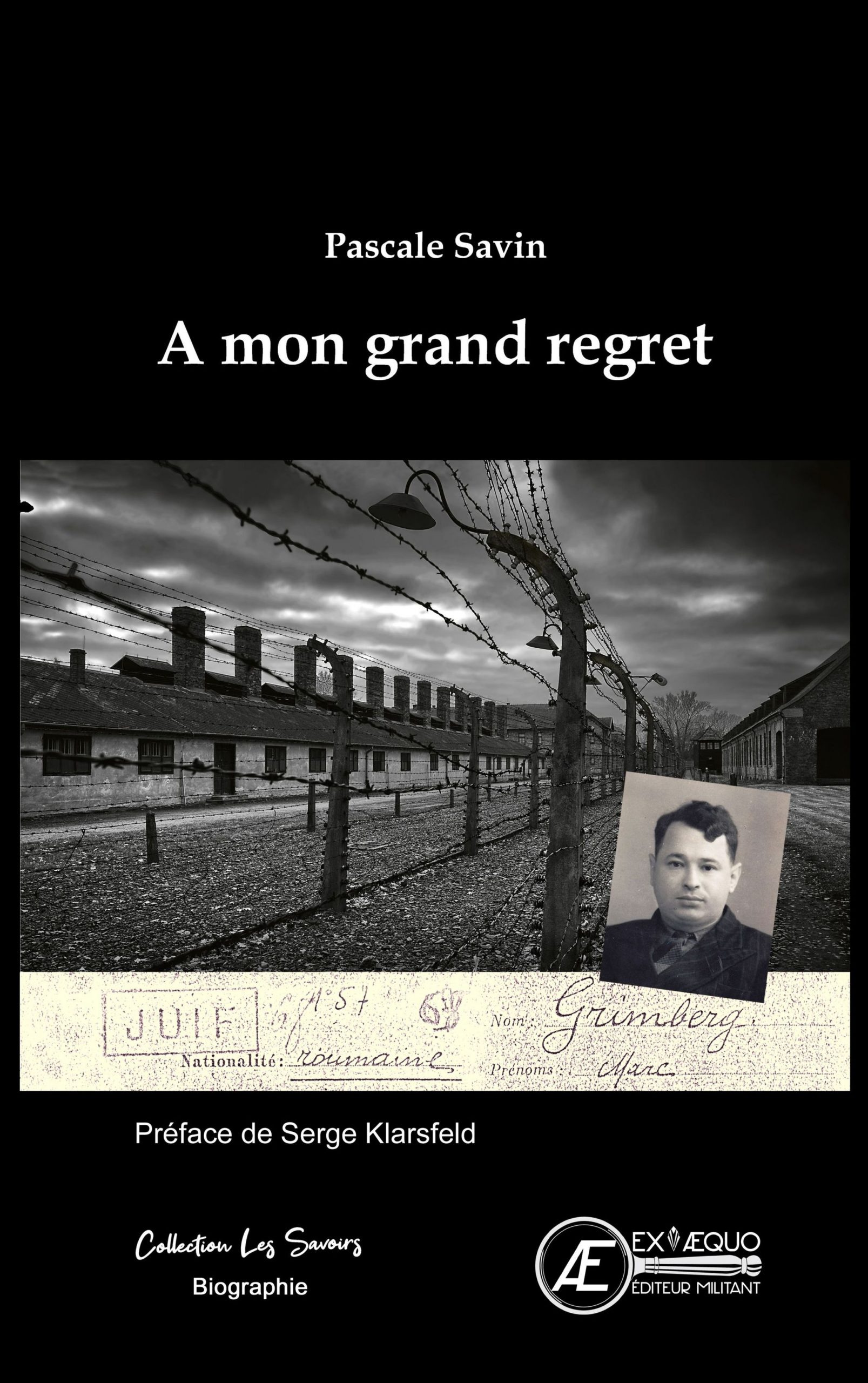 Couverture de A mon grand regret, de Pascal Savin